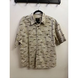Vintage Men's Woolrich "Wasabi Tuna" Cotton Size Large Short Sleeve‎